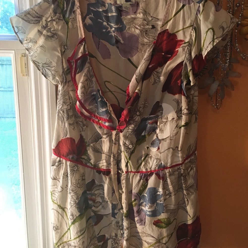 Silk Anthropologie Button-down Blouse